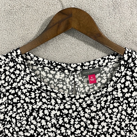 NEW Vince Camuto Womens XL Printed Split-Back Key Rich Black Small Floral Multi - Picture 5 of 10